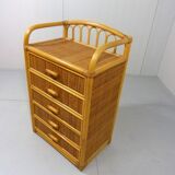 Rattan & wicker chest of drawers, 1980’s