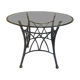 Table ronde pieds métal et verre fumée