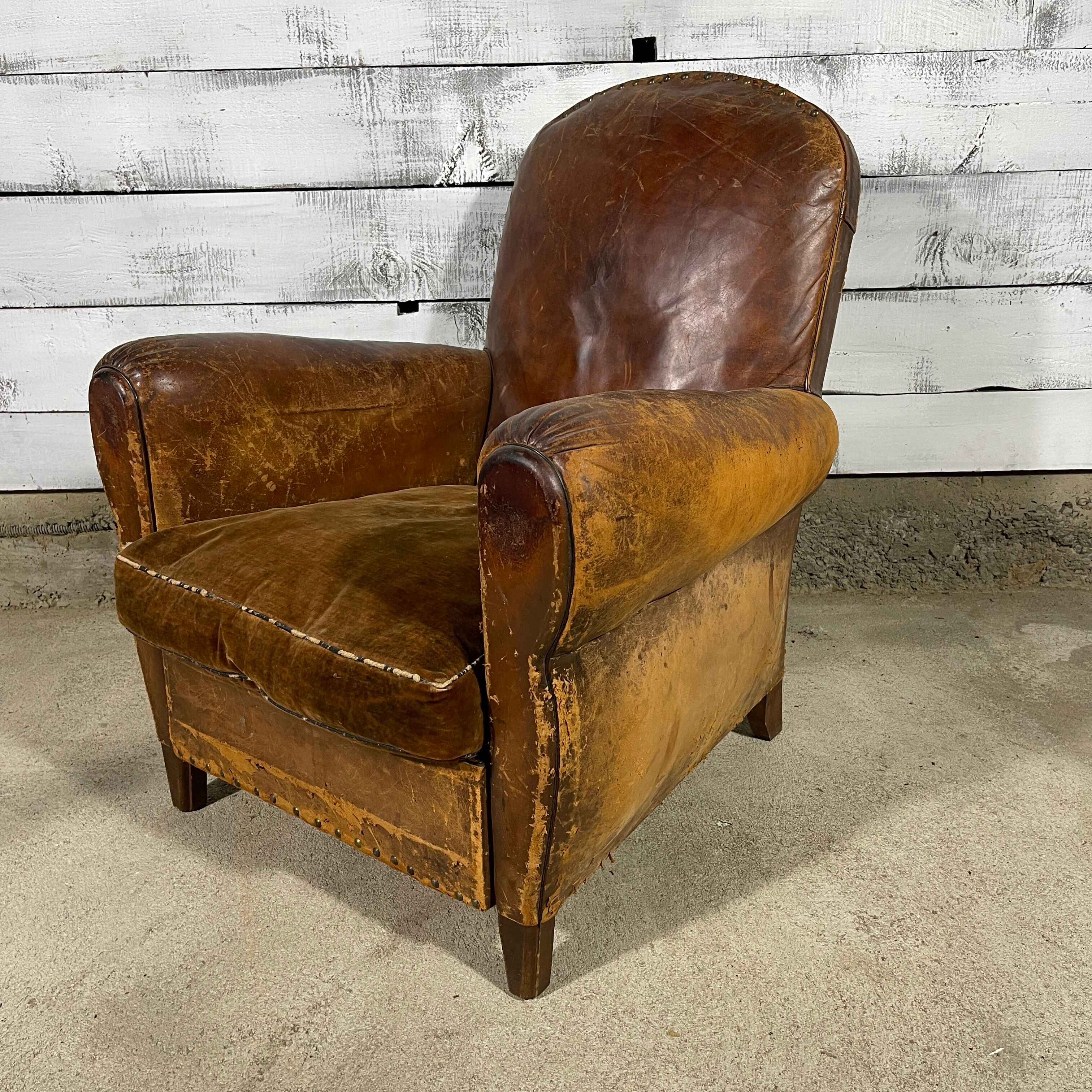 Leather club chair