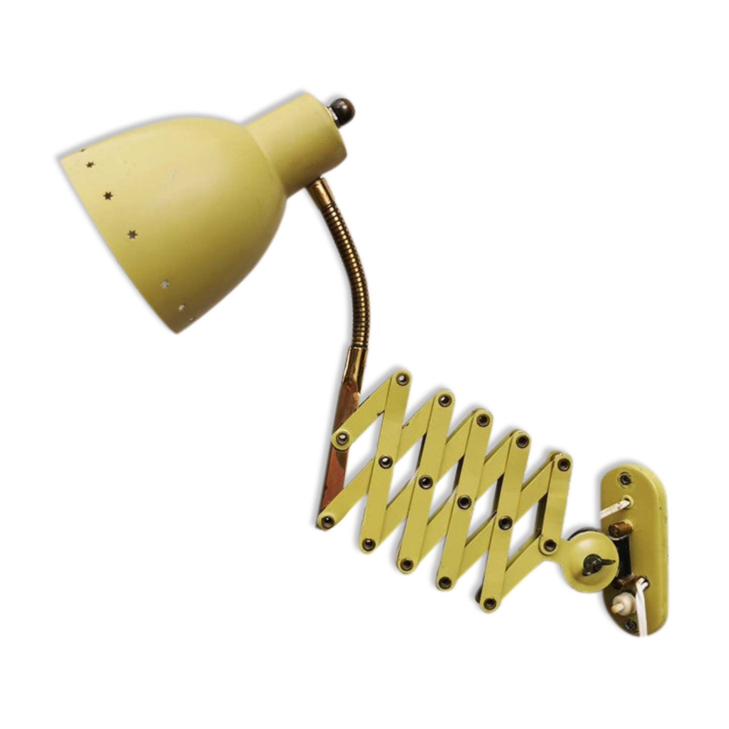 1970s metal scissors lamp