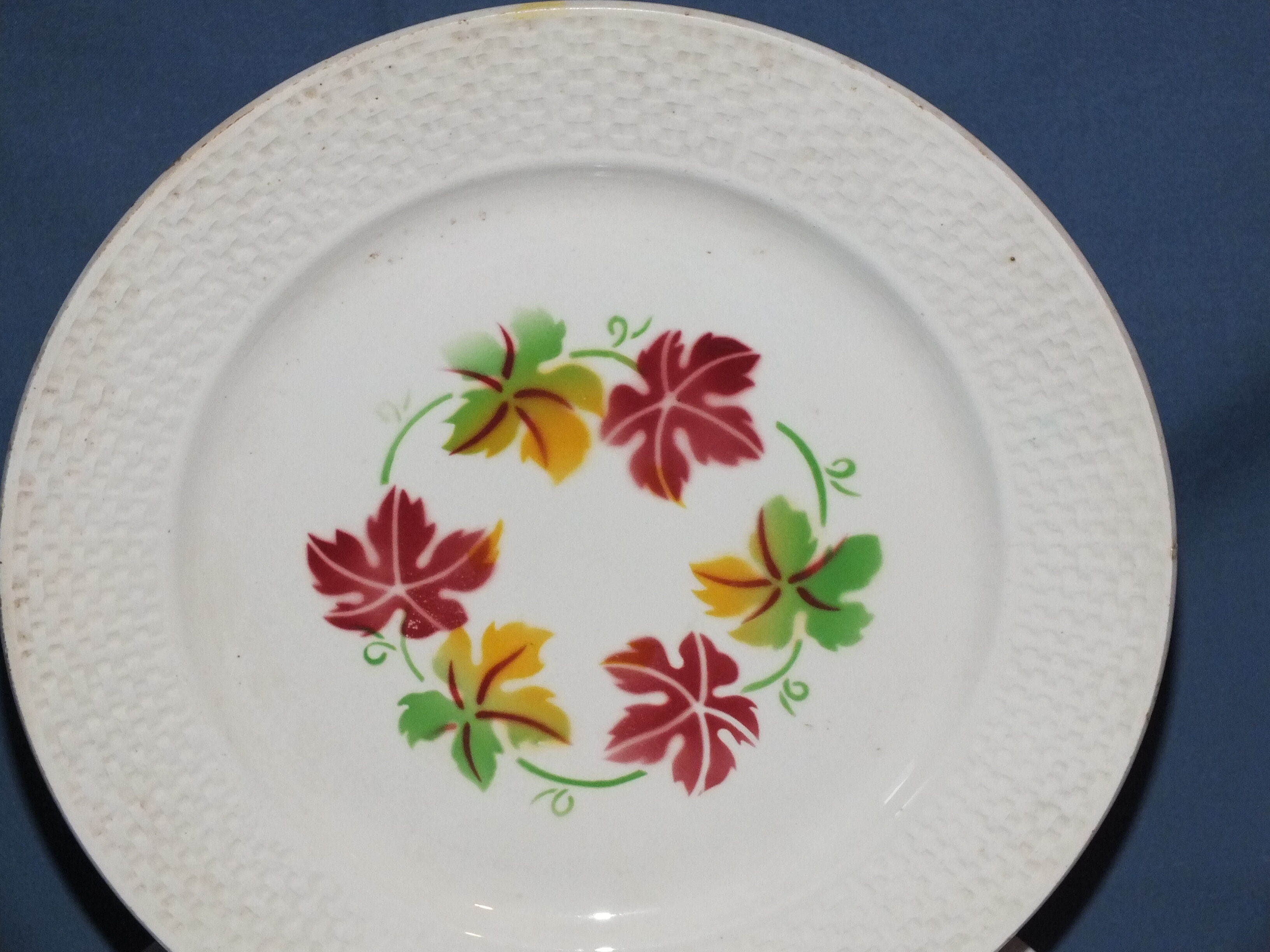 5 Digoin Sarreguemines vintage plates - pampres service