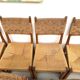 Série de dix chaises en orme massif tressées main, France circa 1965