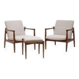 Set of 2 GFM-64 armchairs with footstool