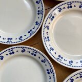 Vintage dessert plates with blue cherry pattern