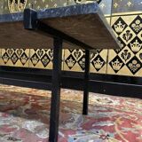 Table basse 1950/1960 en fer et marbre