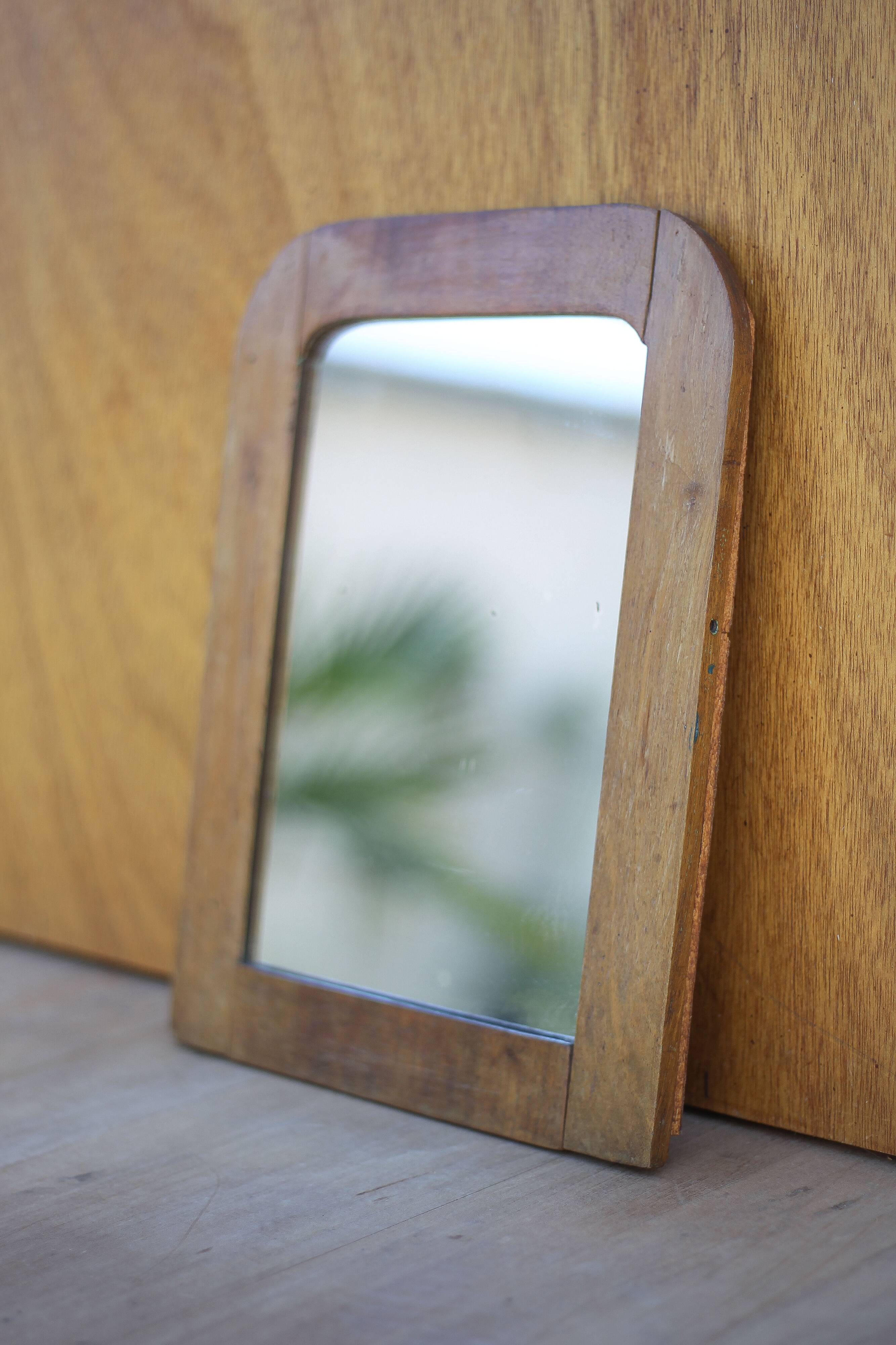 Vintage mirror, wooden mirror, old mirror, table mirror