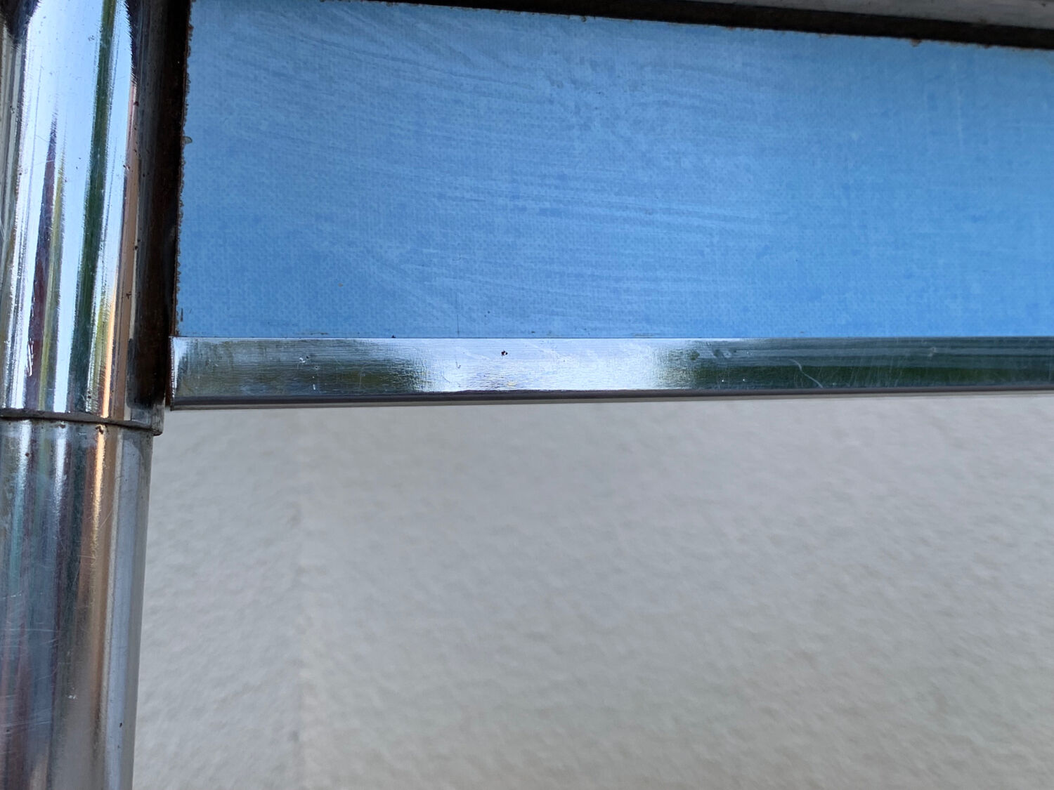 Blue formica table Sogemap 1960