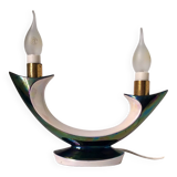 Iridescent ceramic lamp by Verceram France c.1960