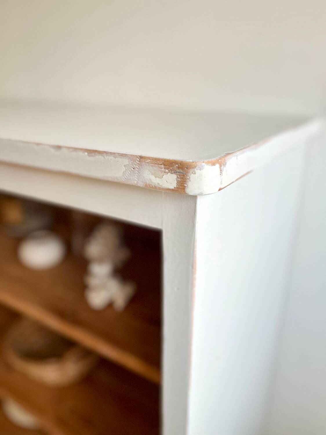 Large antique school wardrobe/bookshelf in solid pine – 1950