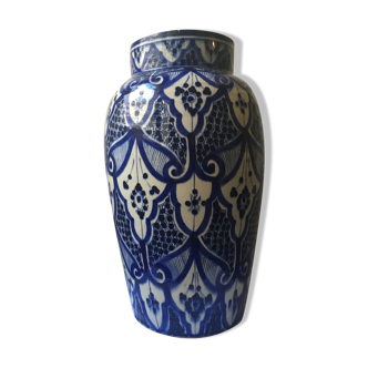 Large blue vase in Moroccan ceramic from Safi