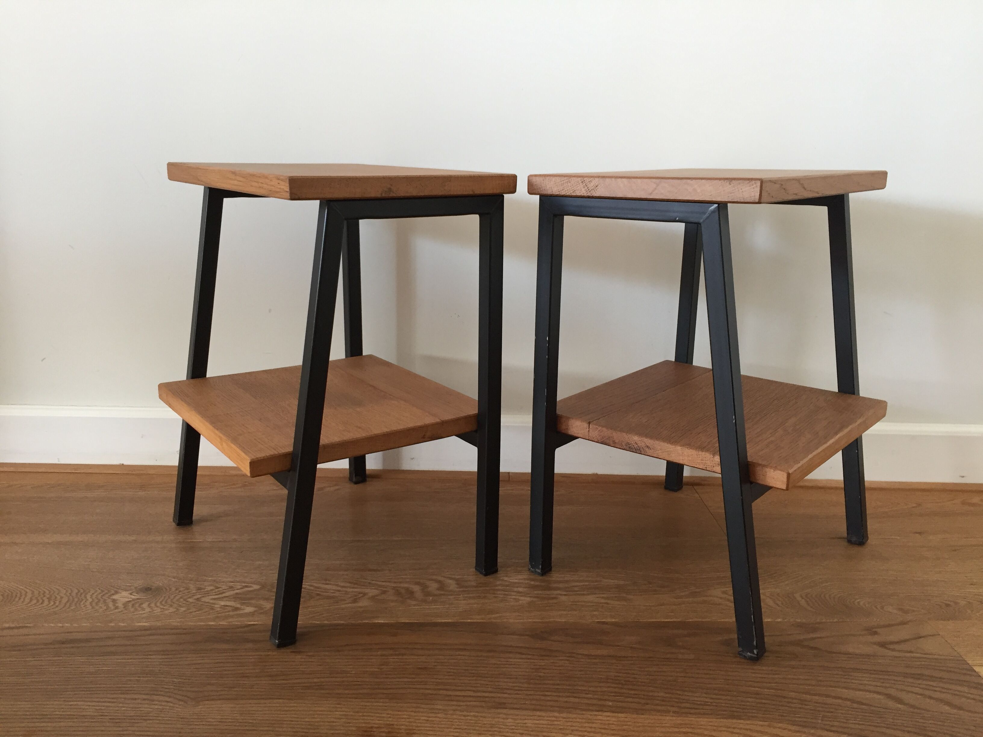 Pair of solid oak bedside tables