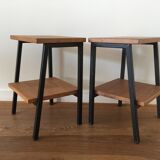 Pair of solid oak bedside tables