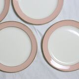 Deep plate service x6, Santos service, pink, Villeroy and Boch, vintage