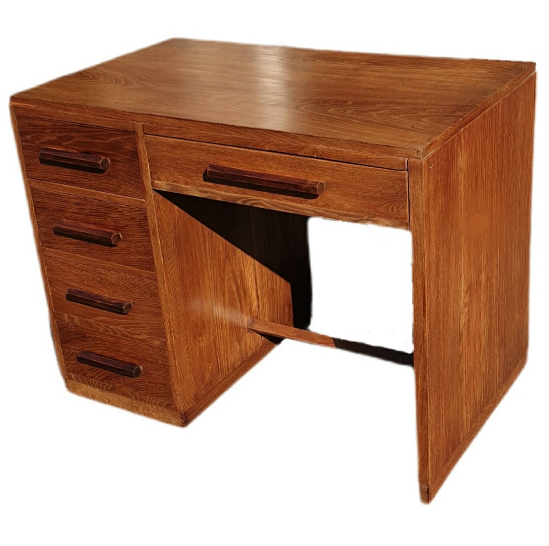 Bureau Art-Déco, en chêne, à caisson.