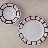 Digoin Basque tea cup, saucer and plate