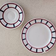 Tasse à thé, soucoupe et assiette Basque Digoin