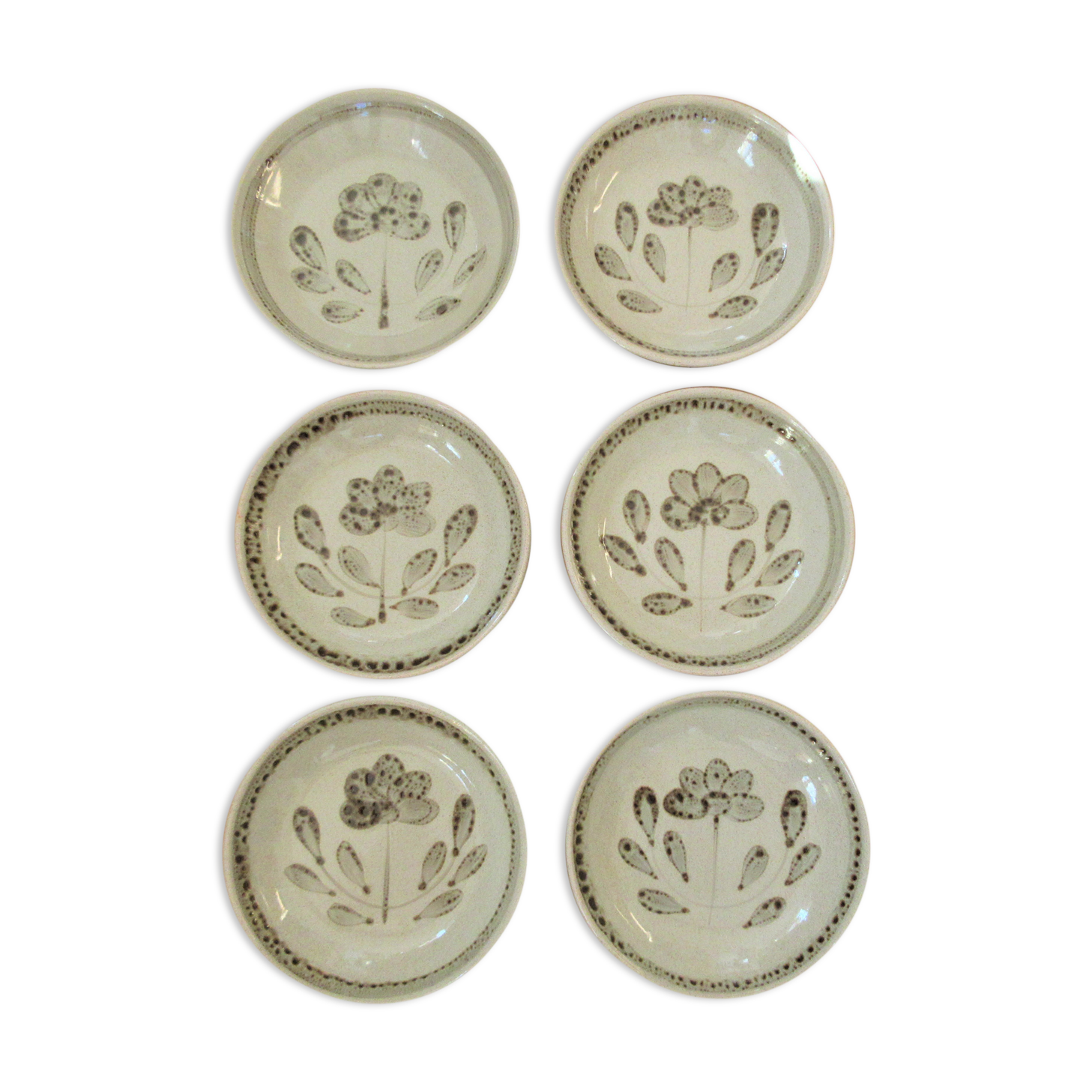 Lot of 6 hollow plates Jocelyne Atelier d'Art de Sarreguemines