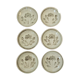 Lot of 6 hollow plates Jocelyne Atelier d'Art de Sarreguemines
