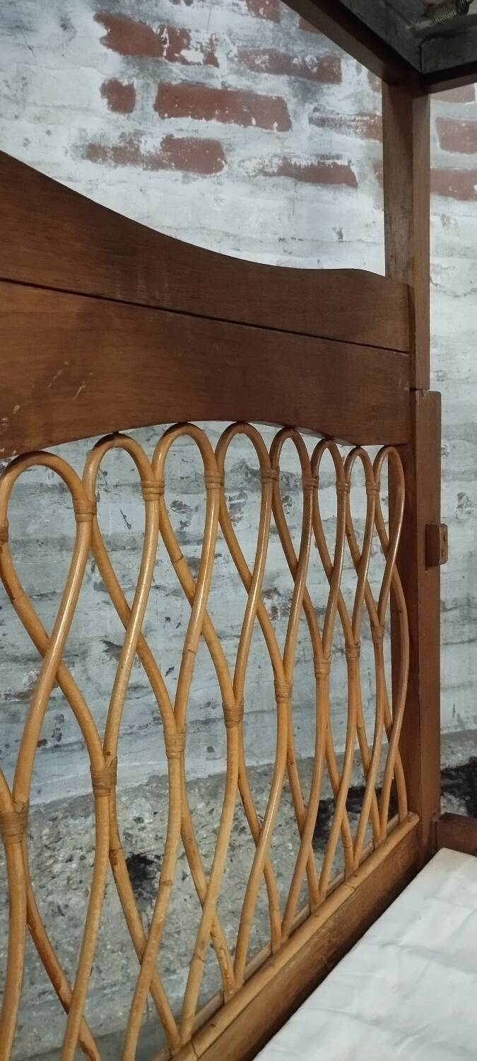 Rattan bunk bed, vintage 1960