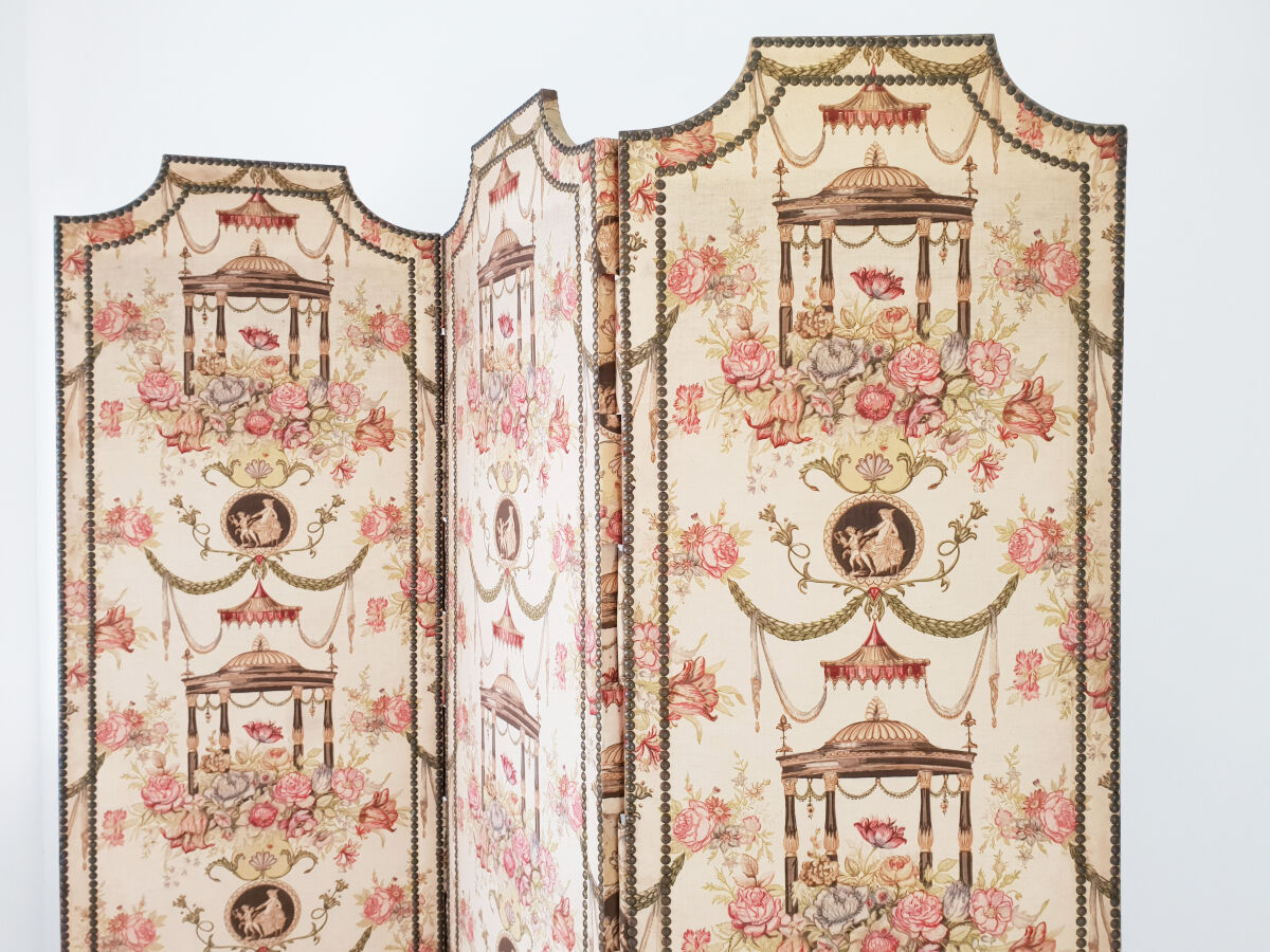 Louis XVI style screen printed canvas