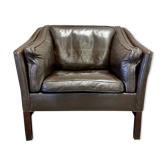 Fauteuil cuir design scandinave 1960.