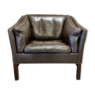 Scandinavian design leather armchair 1960.