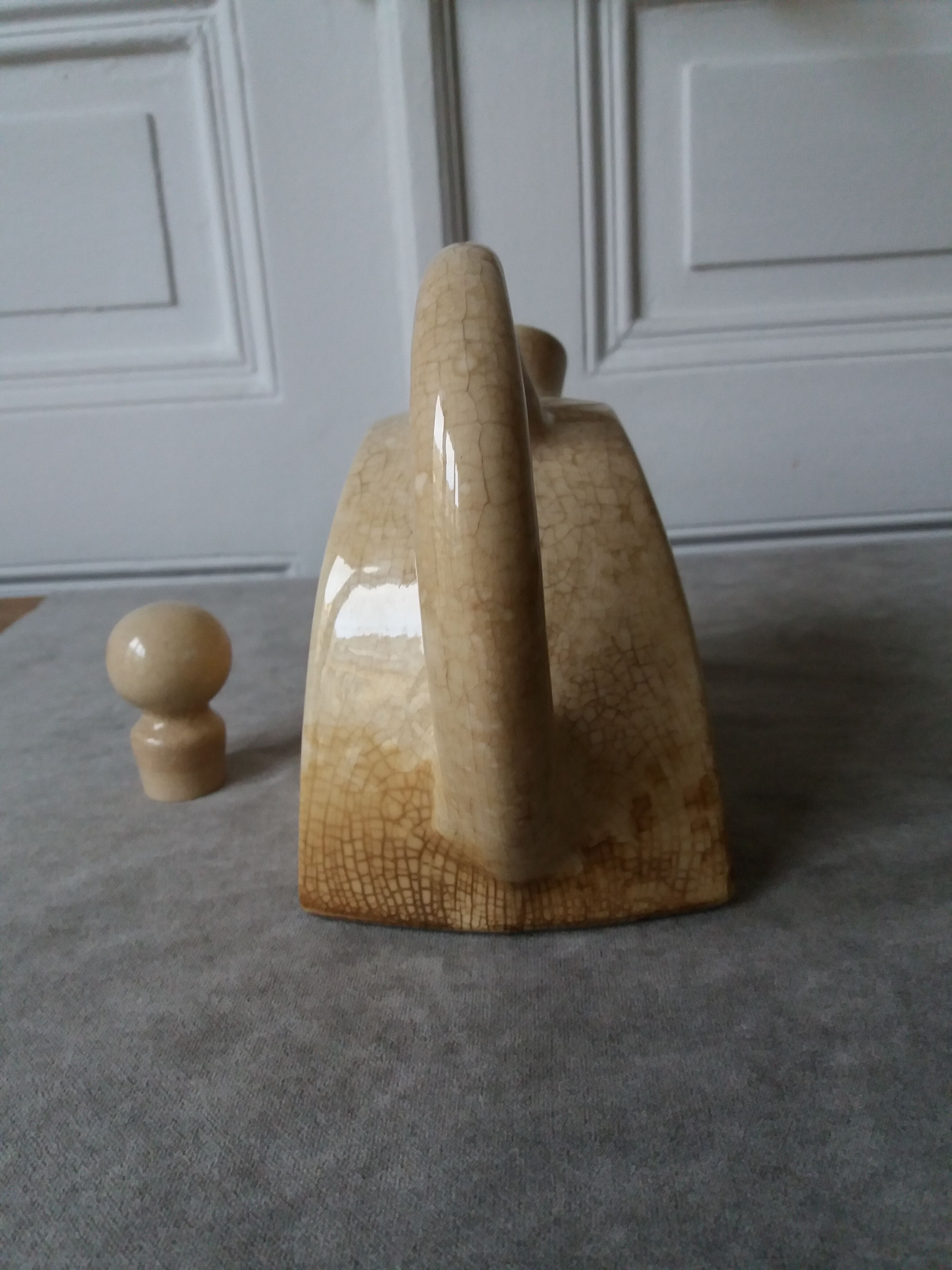 Modernist teapot art deco in stoneware