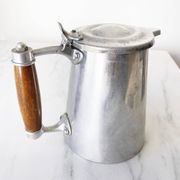 COFFEE POT in Aluminum and wood from the 1950s French Navy
