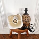 Rattan and herbarium ball lamp