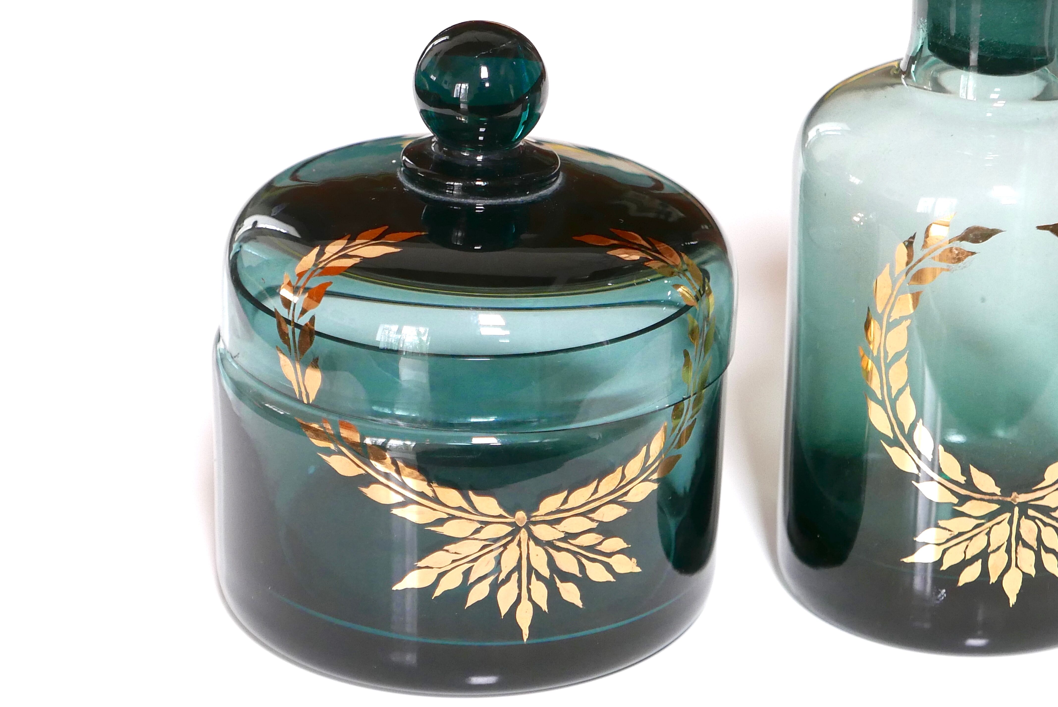 Clary Paris blue glass box, 70s