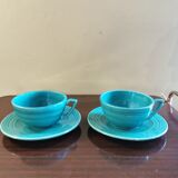 Duo petit déjeuner vintage céramique verte
