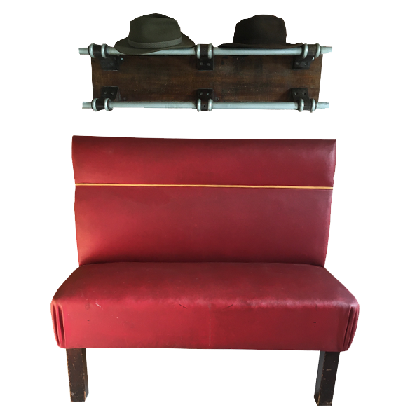 Bistro bench and hat holder old 1940