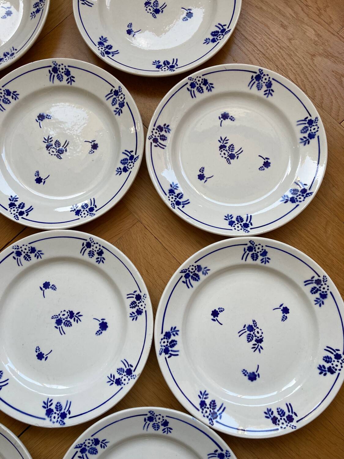Saint Amand dessert plates blue flowers