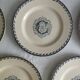 KG Lunéville - 6 flat plates made of ironstone monogrammed "C"