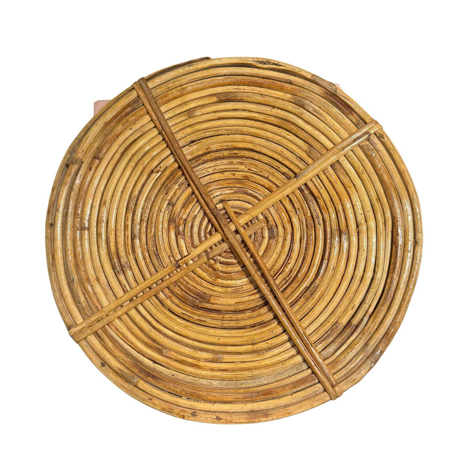 Rattan & Brass Tray | Pocket Tray | | Italy 1970s