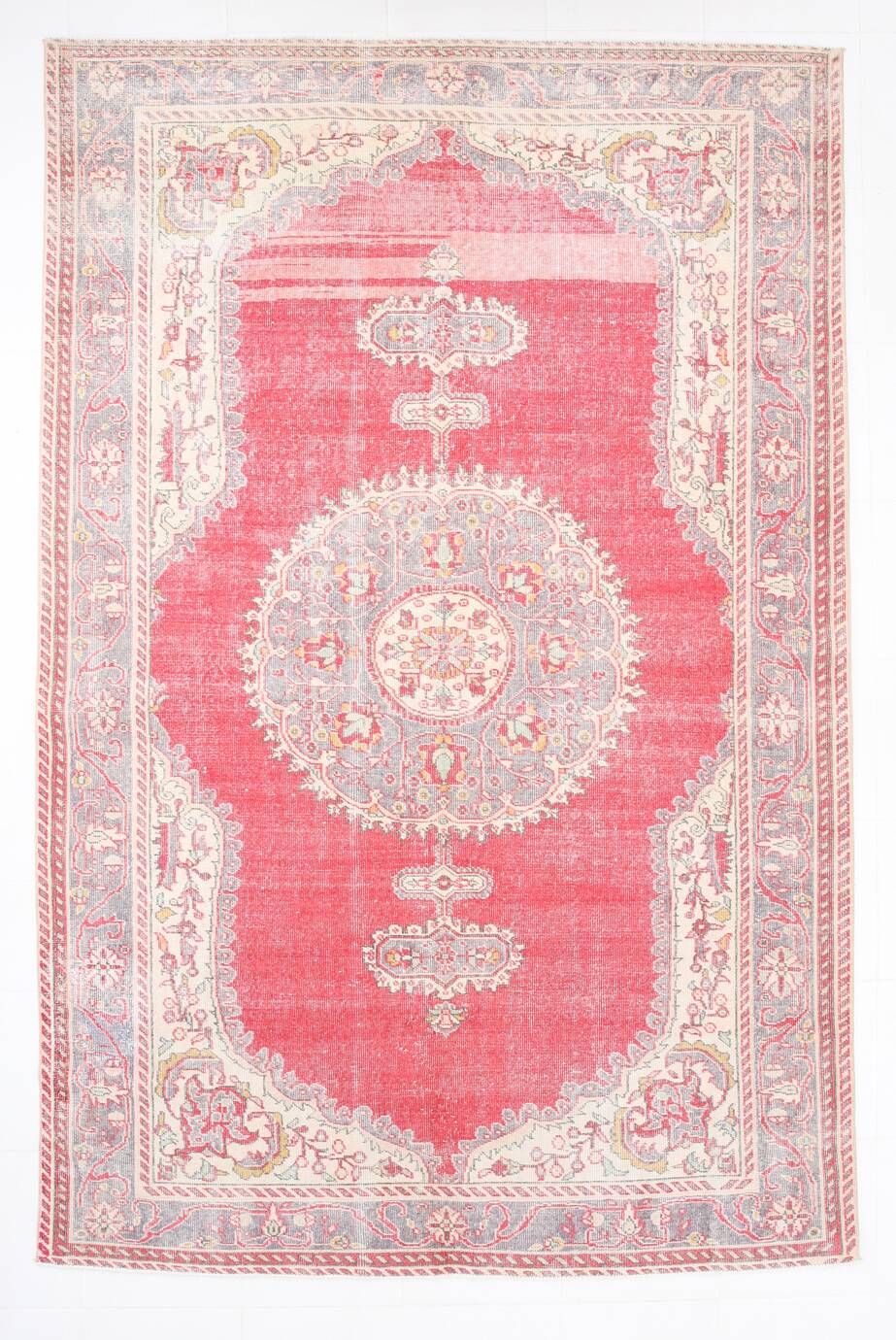 Red & Cream Classic Turkish Vintage Rug, 205x310Cm