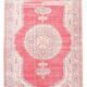 Tapis vintage turc classique rouge et crème