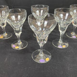 set of 6 antique cut crystal wine glasses in tulip shape from the pres