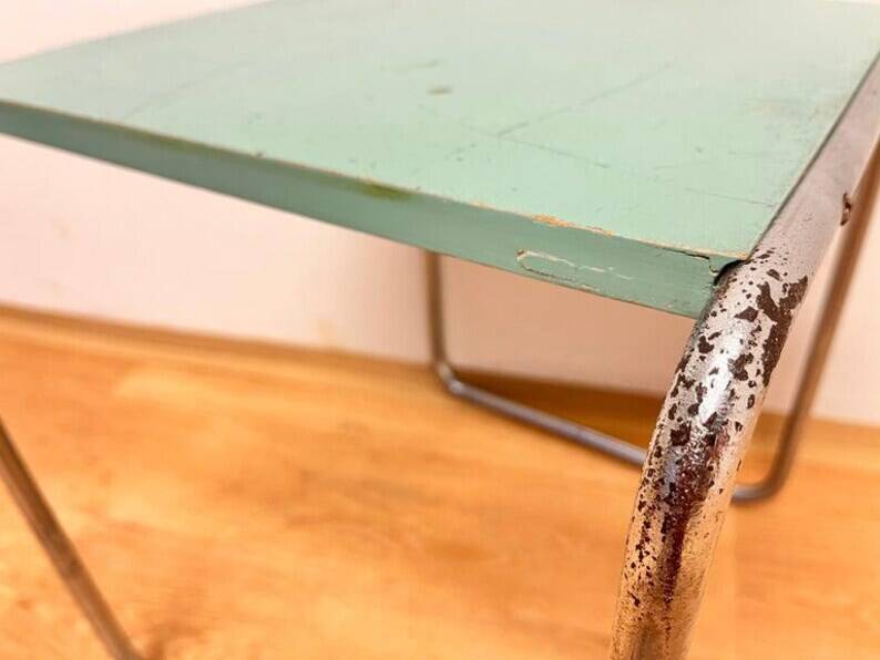 Rare Bauhaus chrome Nesting Table B9, Marcel Breuer-1930s