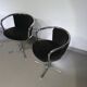 3 x mid-century tube frame chairs (swivel) corduroy upholstery