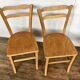 Série 4 chaises en bois troquet bistrot 1950