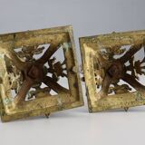 Pair of Antique French copper candlesticks in Baroque style, 1900s