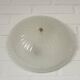 Vintage hand blown ice glass wall sconce: mid century flush mount light