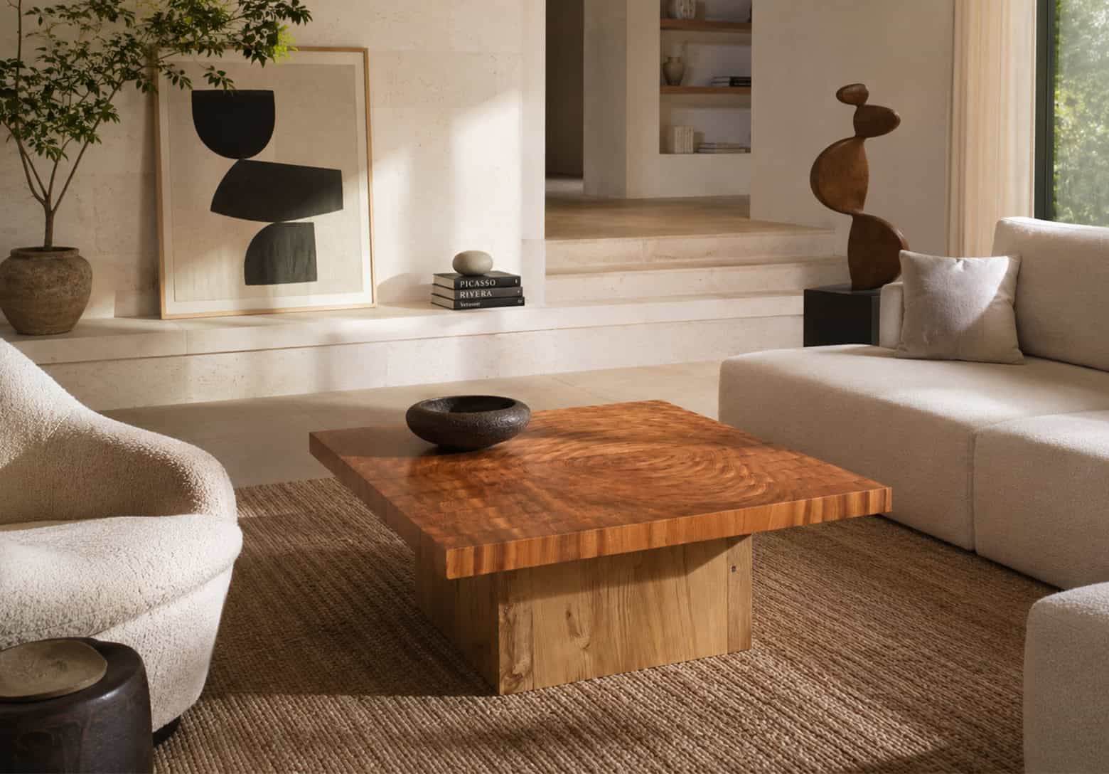 Exotic wood coffee table - ECHO model - contemporary design
