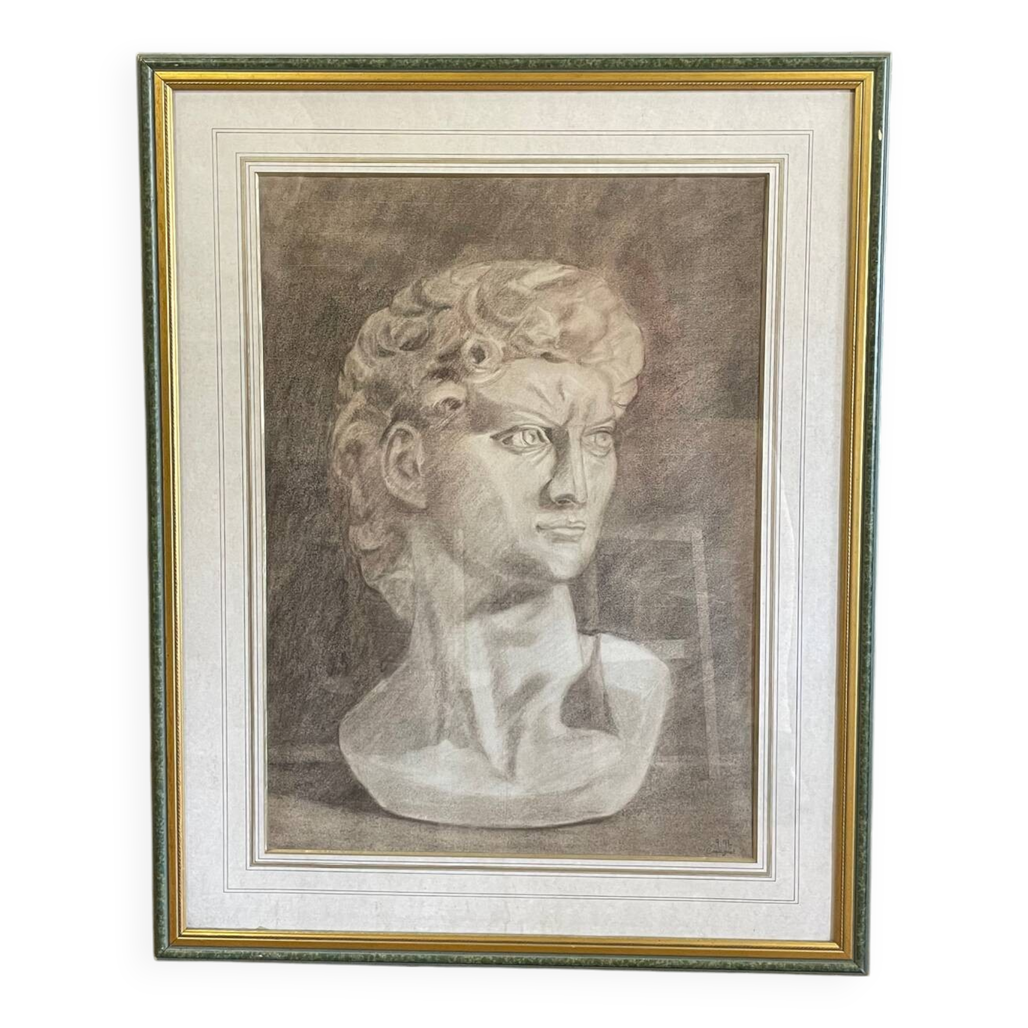 Pencil drawing of a bust