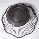 Silver metal fruit basket