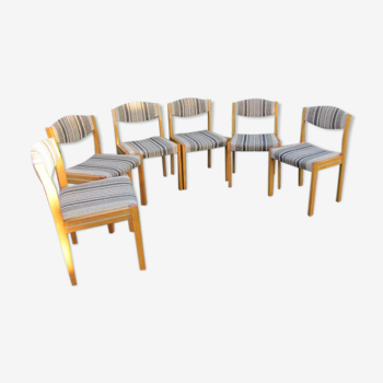 Lot de 6 chaises scandinaves des années 60