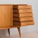 Sven Andersen Scandinavian long teak sideboard with 5 drawers, Norway, 1960