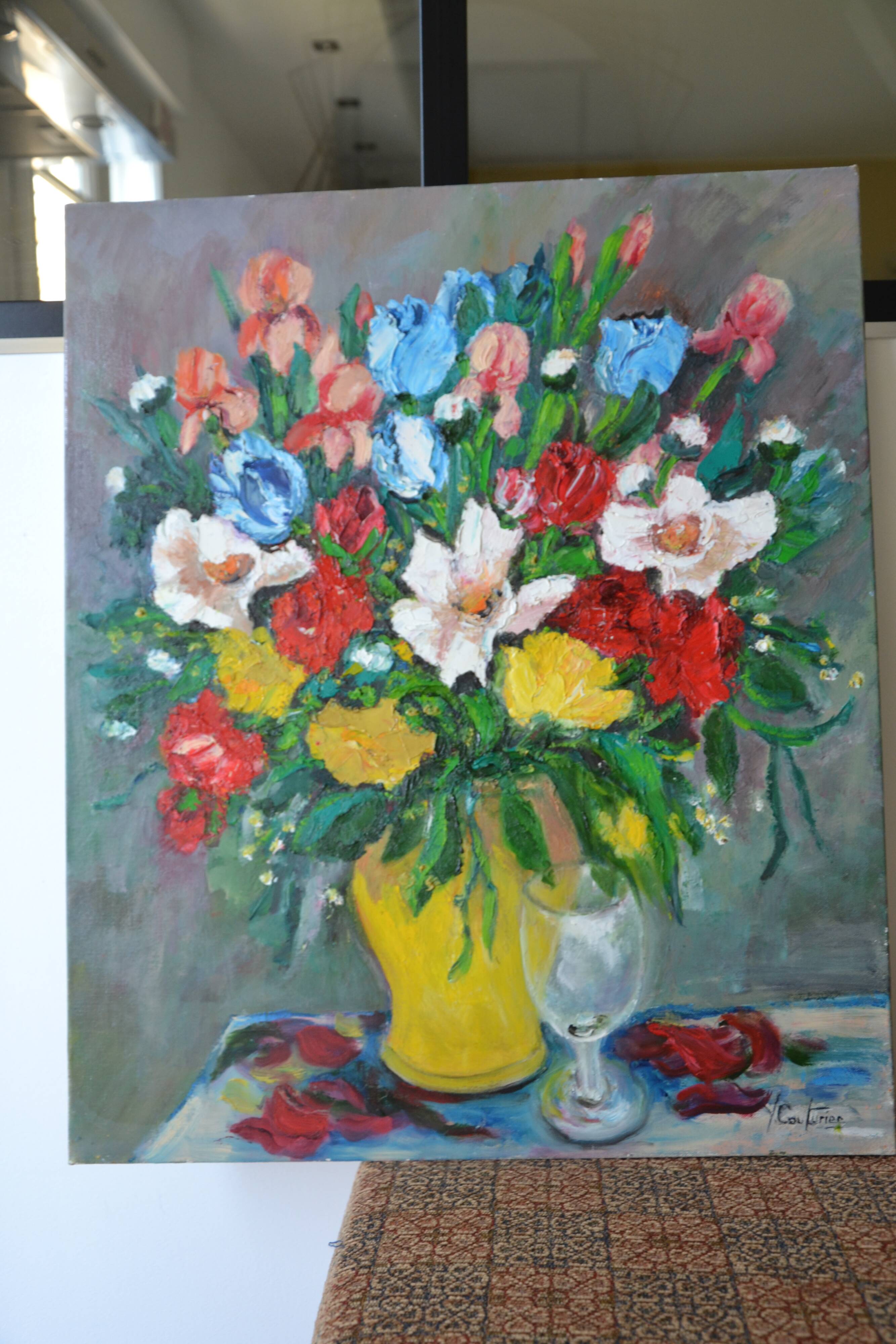 oil on canvas bouquet of flowers