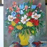 oil on canvas bouquet of flowers